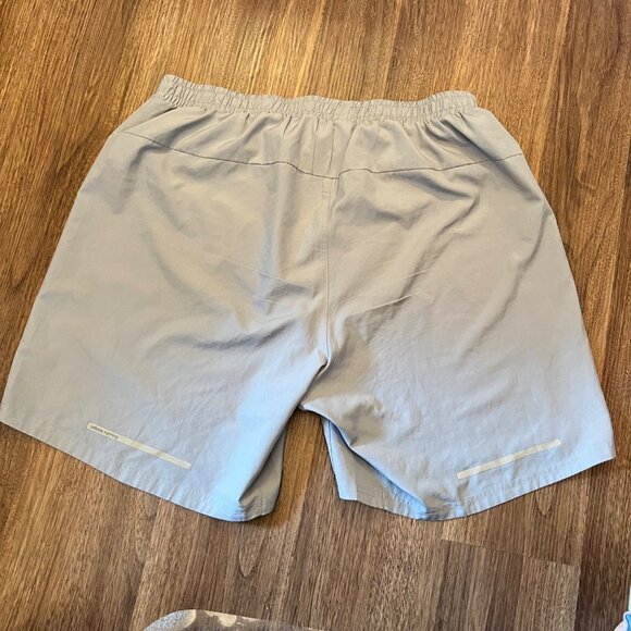 Adidas Climalite Gray Running Shorts 7" Reflective Stripe Lined Drawstring Large - Picture 2 of 7